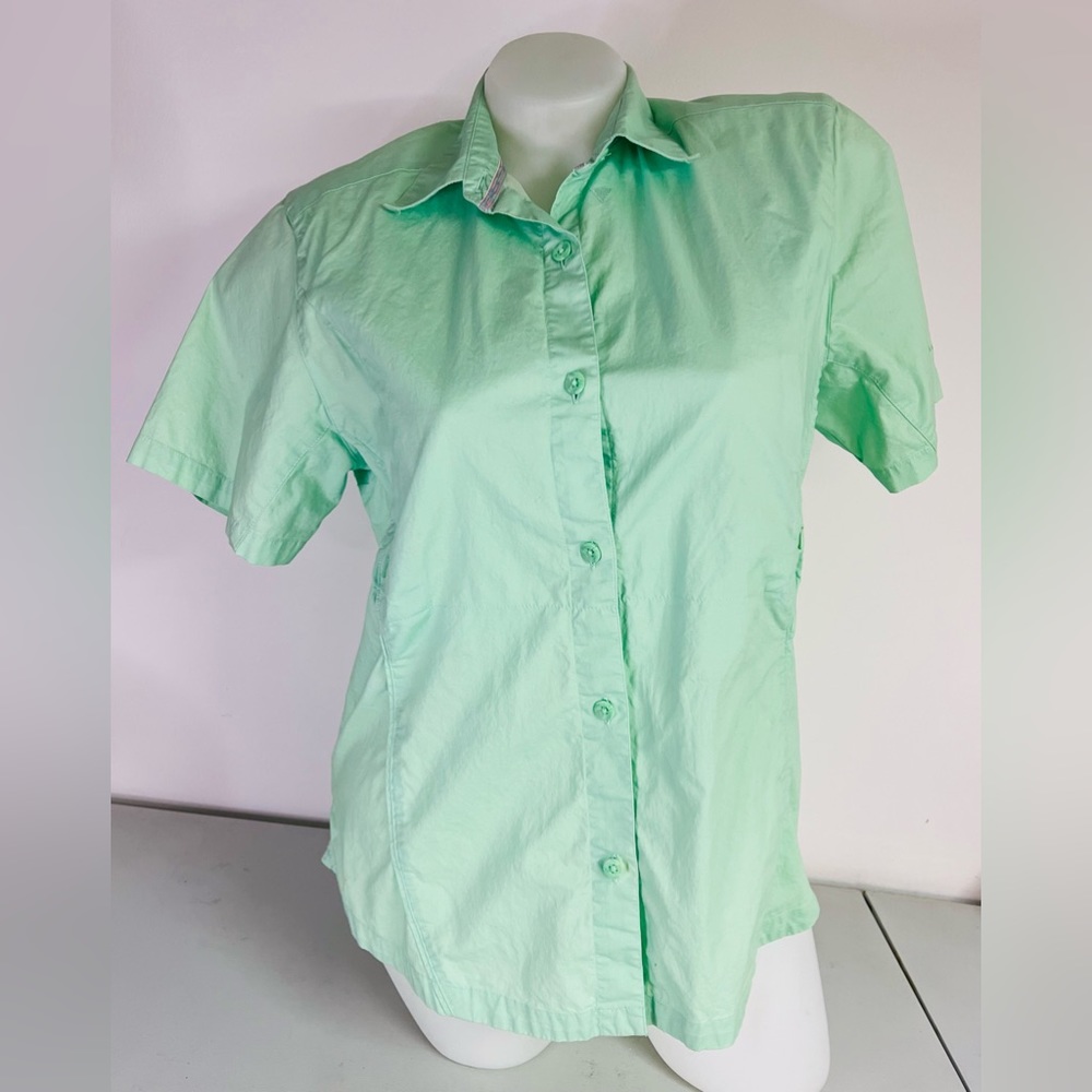 Columbia Sportswear Women’s Short Sleeve Mint Button Up Fishing Hiking Shirt - S
